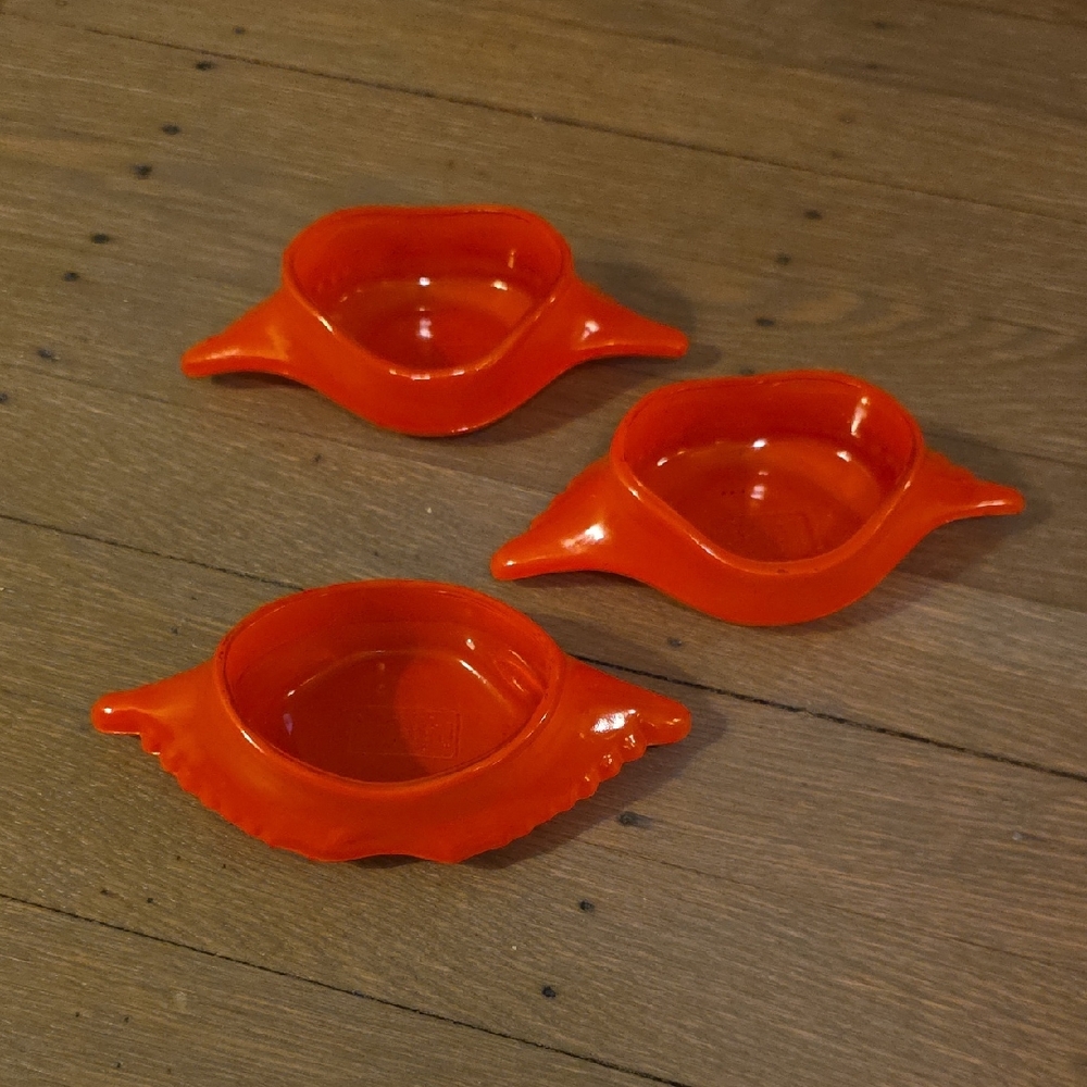 Glasbake Vintage Crab Shell Shaped Baking Dishes- Set Of 3